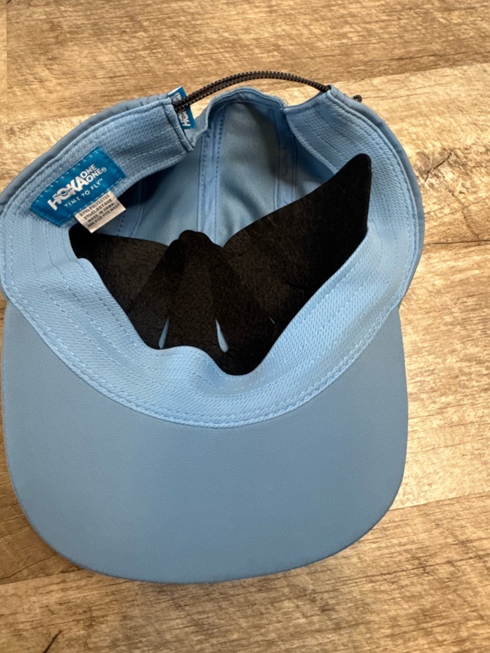 Hoka One One Sky Blue Running Hat with Aqua Tag, Neon Logo - Picture 5 of 8